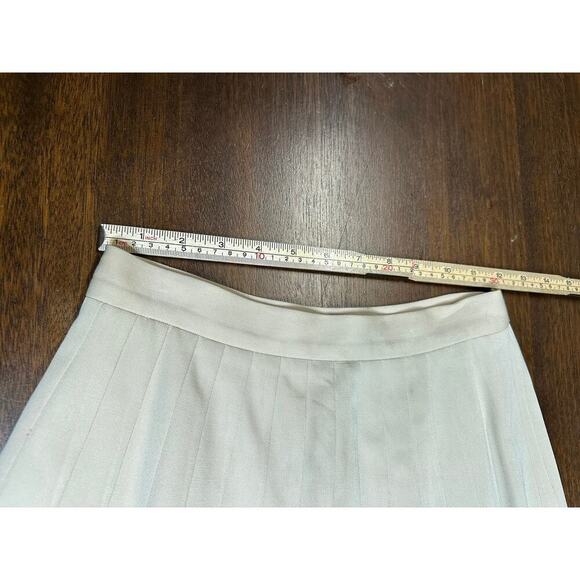 VTG Ellen Tracy Midi Skirt Size 4 Beige Pleated Preppy Academia Office Work Twee - Picture 4 of 11